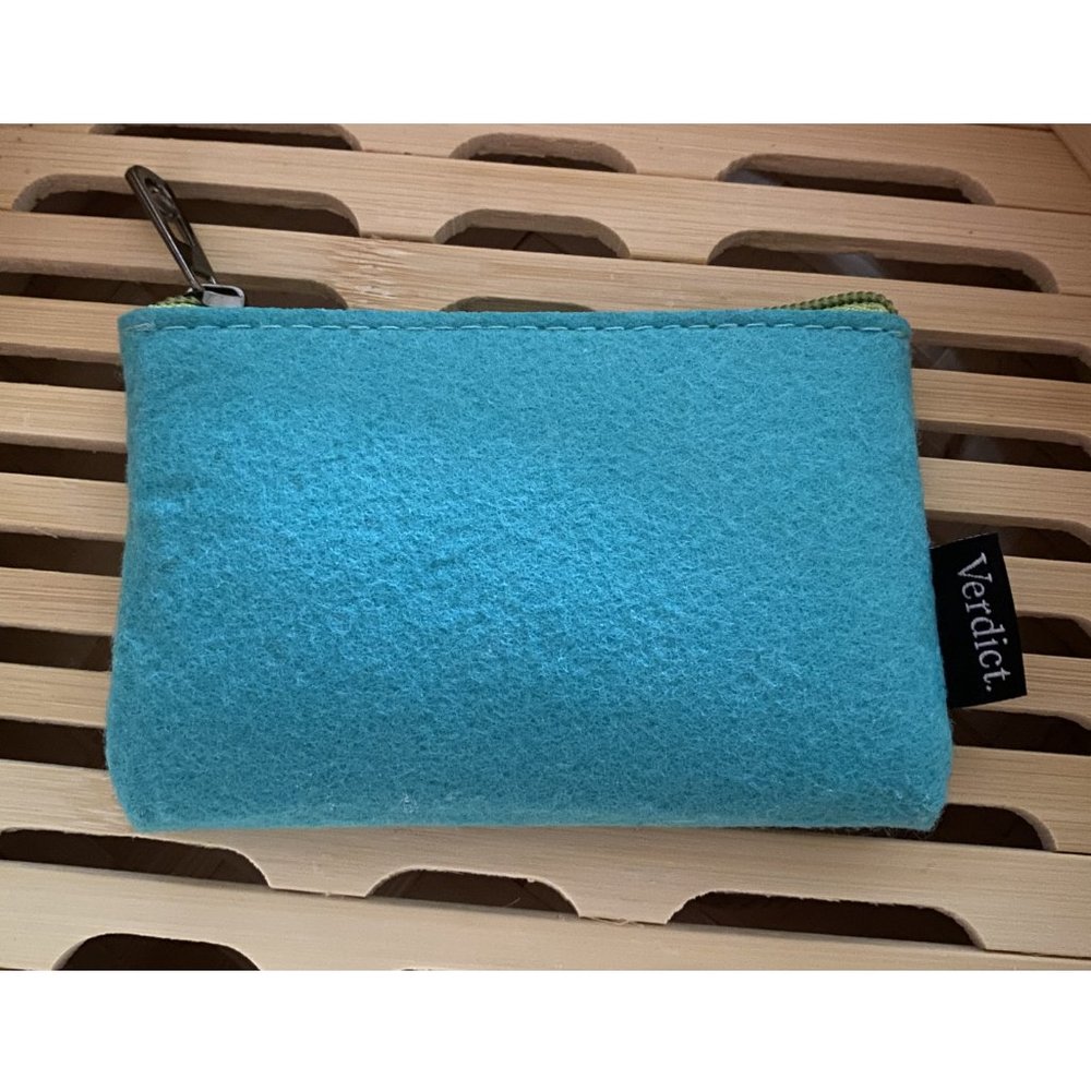 Verdict Teal Felt Coin/ Card Pouch NWOT
